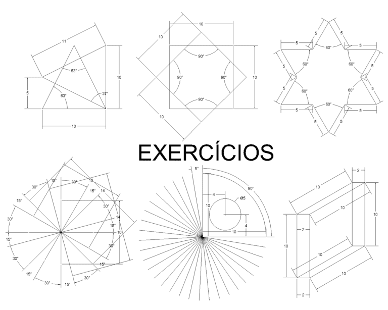 exercícios curso de autocad